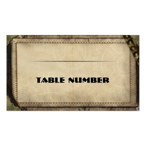 Victorian Steampunk Reception Placecards. Business Card Template (front side)