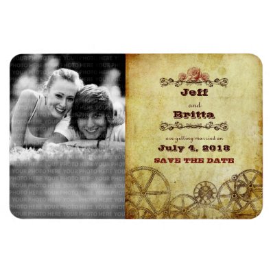Victorian Steampunk Save the Date Photo Rectangular Magnet