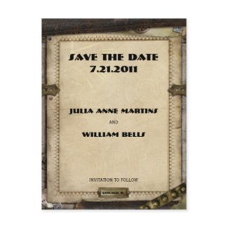 Victorian Steampunk Save the Date Postcards postcard