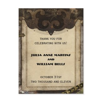 Victorian Steampunk Thank You Postcards postcard
