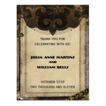 Victorian Steampunk Thank You Postcards