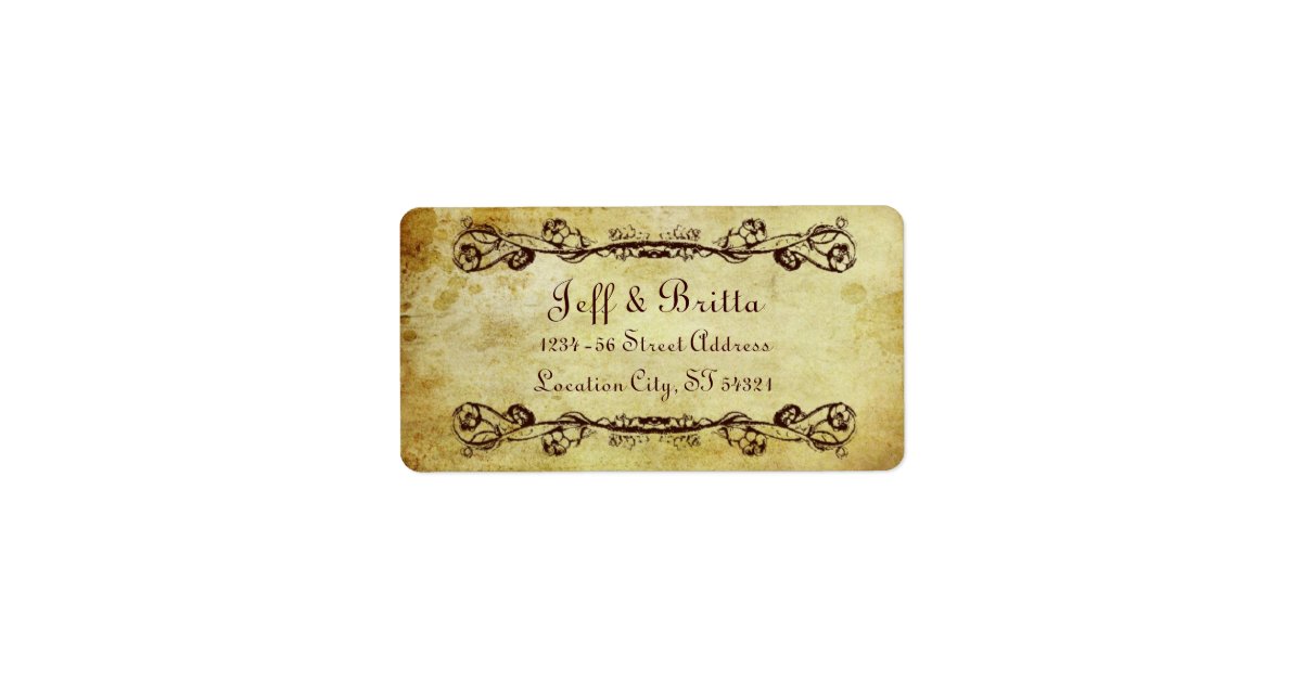 Victorian Steampunk Wedding Address Label | Zazzle