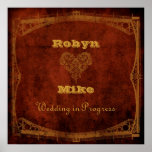 Victorian Steampunk Wedding-in-Progress Sign posters