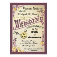 Victorian Steampunk Wedding Invitations