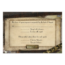 Victorian Steampunk Wedding Reception Cards Invitation