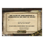 Victorian Steampunk Wedding Reception Cards Personalized Invites