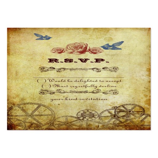 Victorian Steampunk Wedding RSVP Card Business Card Templates