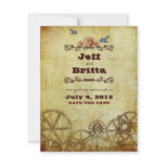 Victorian Steampunk Wedding Save the Date Personalized Invitations