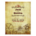 Victorian Steampunk Wedding Save the Date v.2 Personalized Invitations