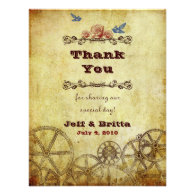 Victorian Steampunk Wedding Thank You Personalized Invitations