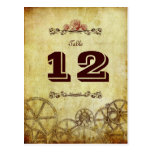 Victorian Steampunk Wedding v.2 Table Number postcards