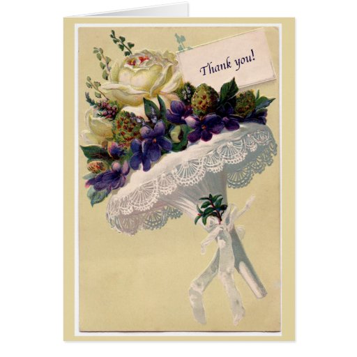 Victorian Style Thank You Card with Nosegay Zazzle