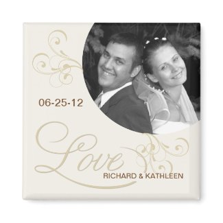 Victorian Swirls - Save the Date Photo Magnet magnet