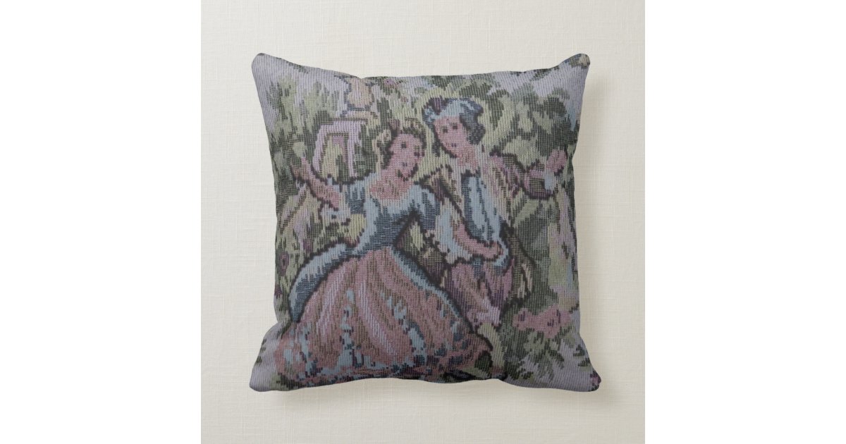 Victorian Tapestry Pattern Throw Pillow 16