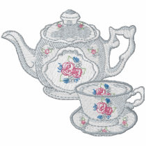 Victorian Tea Cup and Pot embroidered shirts