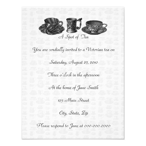 Victorian Tea Party Custom Announcement
