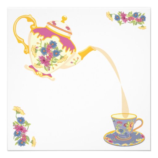 Victorian Tea Pot Tea Party Invitation