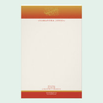 Victorian Tequila Sunrise Customized Stationery stationery