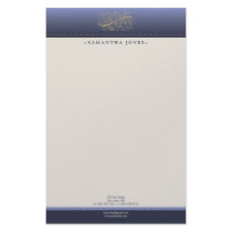 Victorian Thistle Blue Customized Stationery