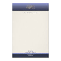 Victorian Thistle Blue Customized Stationery