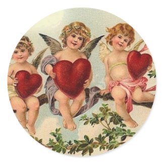 `Victorian valentine cuipid Sticker's sticker