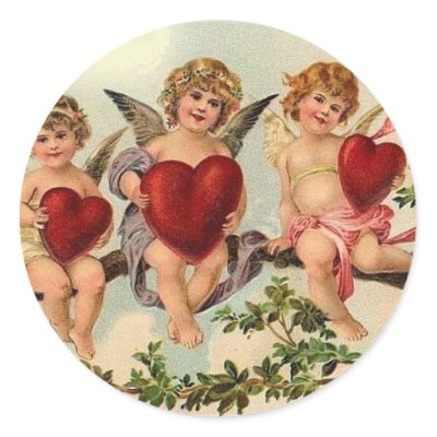 Reproduction of a Cupid Victorian valentine for you to use as sticker's.