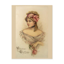 Victorian Valentine Greetings Vintage Postcard