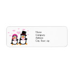 Victorian Valentine Penguins Avery Label