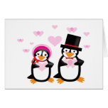 Victorian Valentine Penguins Greeting Cards