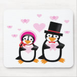 Victorian Valentine Penguins Mousepad