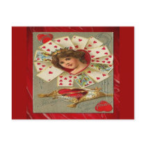 Victorian Valentine The Queen Of Hearts postcards