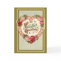 Victorian Valentine with Heart Shaped Wreath cards by CustomizeACard Victorian Valentine with Heart Shaped Wreath cards