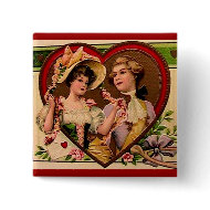 Victorian Valentines Couple button