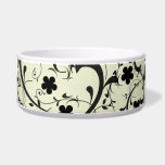 Victorian Vintage Black Scrolls and Flourishes Dog Food Bowls