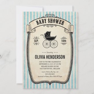 Victorian Vintage Boy Baby Shower Invitations