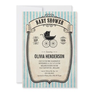 Victorian Vintage Boy Baby Shower Invitations invitation