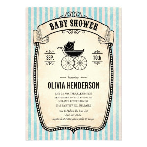 Victorian Vintage Boy Baby Shower Invitations