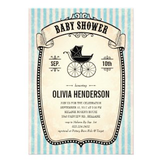 Victorian Vintage Boy Baby Shower Invitations