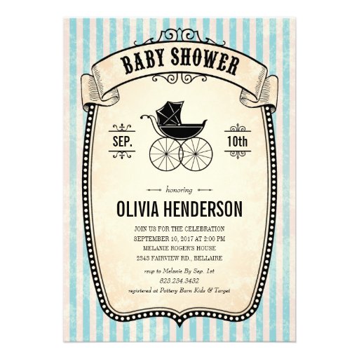 Victorian Vintage Boy Baby Shower Invitations