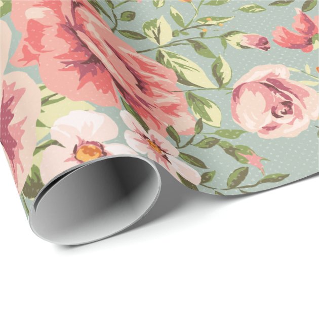 Victorian Vintage Garden Floral Pattern Wrapping Paper-2