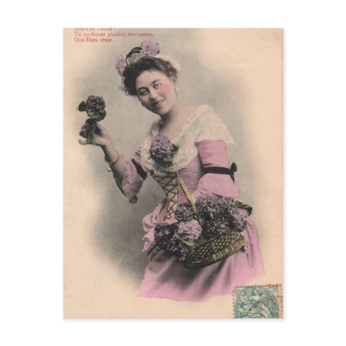 victorian violet lady postcard postcard