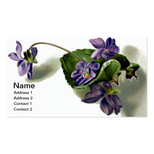 Victorian Violets Business Card (front side)