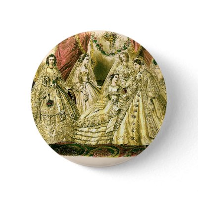 Victorian Wedding Pinback Buttons