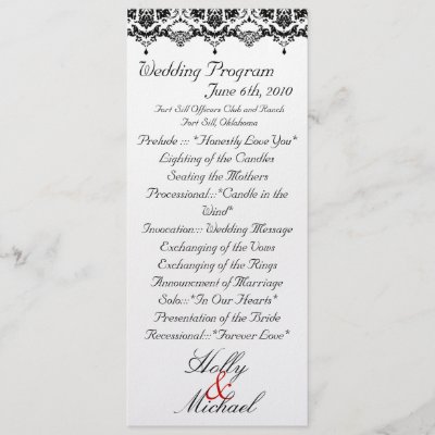 victorianwedding programclassychicsimple wording and layout cerdited to 