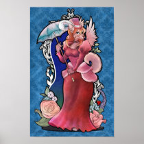 Victorian wolf lady poster
