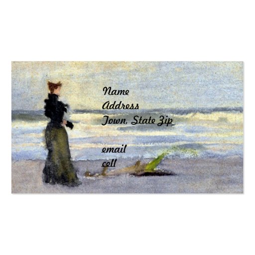 Victorian Woman Beside Water Business Card (front side)