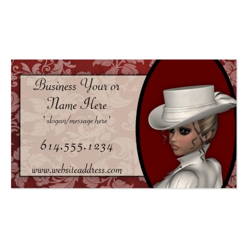 Victorian Woman in White Business Cards