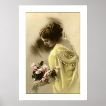 victorian woman roses, romantic posters