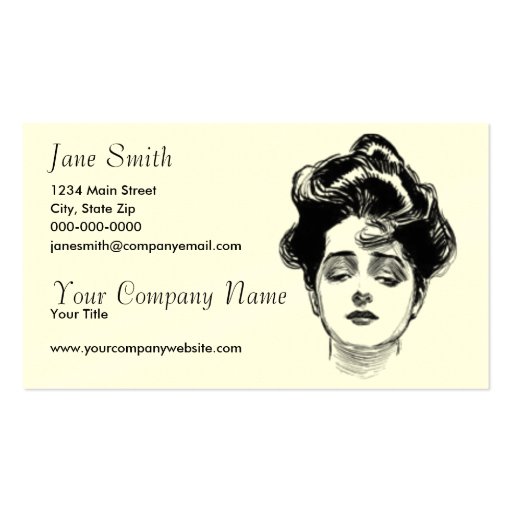 Victorian Women Business Card Template (front side)