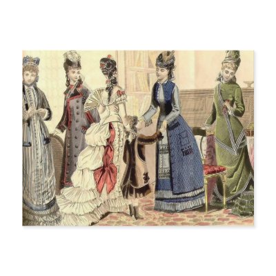 Victorian Fashion Designers on Victorian Women Fashion Post Card By Vintage Poster